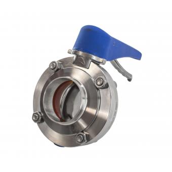 DIN DN 50 Едноклапанен санитарен кран тип Бътерфлай, Резба/Заварка (мулти-позиционна дръжка)